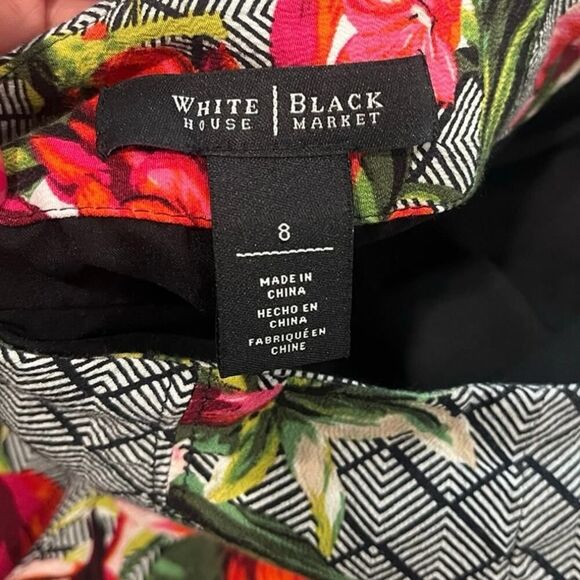 White House Black Market Womens Floral Flared A-Line Skirt Multicolor Size 8 - Picture 3 of 6